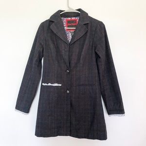Free People Plaid Blazer Jacket